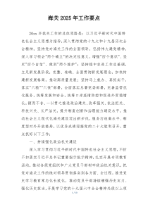 海关2025年工作要点