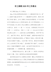 市工商联2025年工作要点