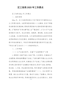区工信局2025年工作要点