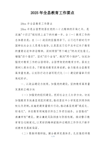 2025年全县教育工作要点