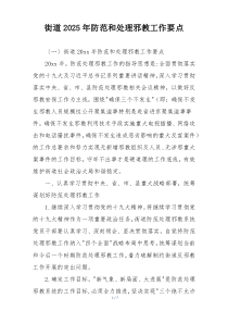 街道2025年防范和处理邪教工作要点