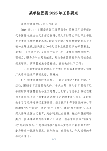 某单位团委2025年工作要点