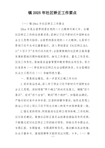 镇2025年社区矫正工作要点