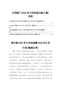 公司部门2025年工作总结汇编（4篇）