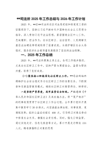 司法所2025年工作总结与2026年工作计划