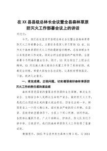 在县县级总林长会议暨全县森林草原防灭火工作部署会议上的讲话