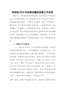 局党组2025年述职述廉述党建工作总结