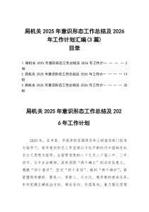 局机关2025年意识形态工作总结及2026年工作计划（汇总3篇）