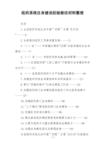 组织系统自身建设经验做法材料整理