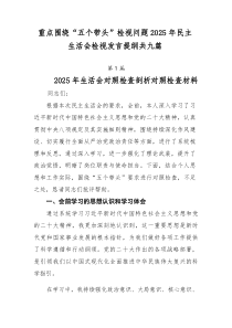 重点围绕“五个带头”检视问题2025年民主生活会检视发言提纲共九篇 (1)