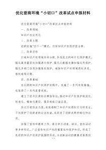 优化营商环境“小切口”改革试点申报材料