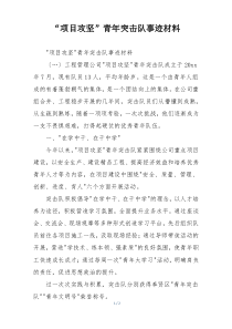 “项目攻坚”青年突击队事迹材料
