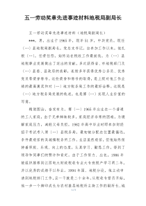 五一劳动奖章先进事迹材料地税局副局长