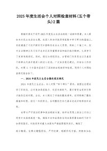 2025年度生活会个人对照检查材料(五个带头)2篇