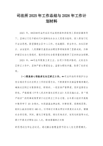 司法所2025年工作总结与2026年工作计划材料