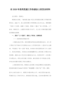 在2026年县局党建工作务虚会上的发言材料