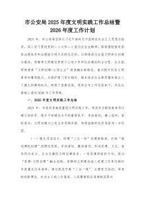 市公安局2025年度文明实践工作总结暨2026年度工作计划