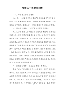 市普法工作经验材料