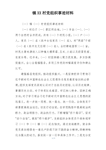 镇XX村党组织事迹材料