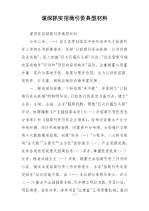 谋深抓实招商引资典型材料