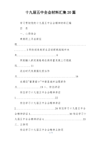 十九届五中全会材料汇集20篇