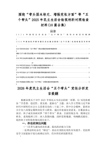 2026年度生活会检视剖析剖析材料五个带头方面检视问题