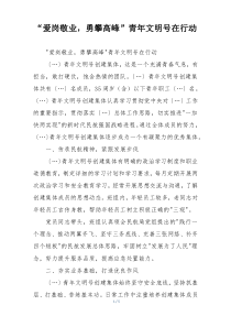 “爱岗敬业，勇攀高峰”青年文明号在行动