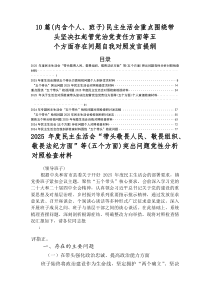 2025年度民主生活会“带头敬畏人民、敬畏组织、敬畏法纪方面”等（五个方面）问题查摆个人检视发言提纲
