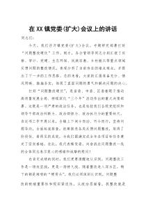 在镇党委（扩大）会议上的讲话