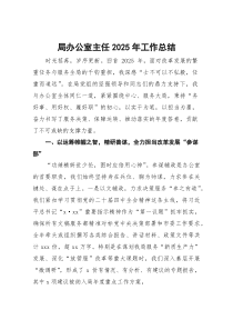 局办公室主任2025年工作总结