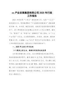 省产业发展集团有限公司2025年行政工作报告