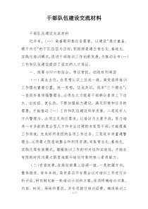 干部队伍建设交流材料