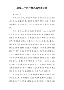 观看二十大开幕式观后感2篇