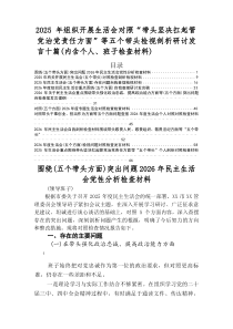 2025年有关民主生活会五个带头方面对照研讨发言