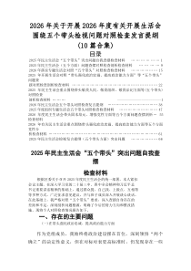 2025年民主生活会“五个带头”问题查摆剖析对照检查材料