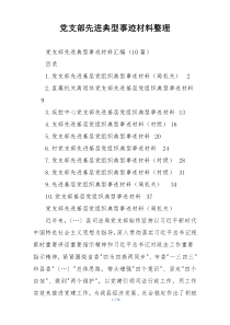 党支部先进典型事迹材料整理