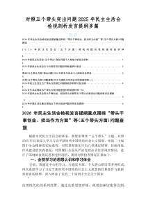 2026年民主生活会（五个带头方面）检视问题对照检查检查材料