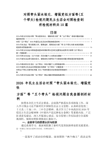 2026年民主生活会（五个带头）检视问题自我对照检查材料
