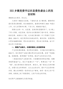 XXX乡镇党委书记在县委务虚会上的发言材料