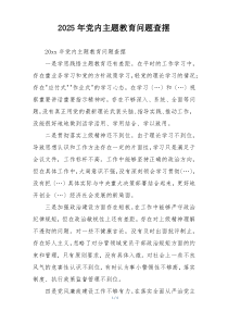 2025年党内主题教育问题查摆