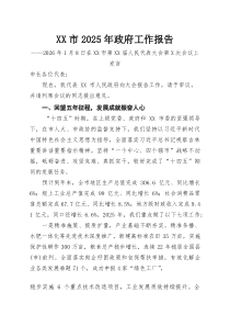 XX市2025年政府工作报告