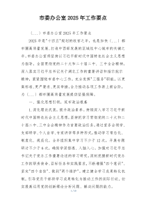 市委办公室2025年工作要点