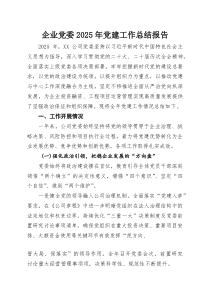企业党委2025年党建工作总结报告