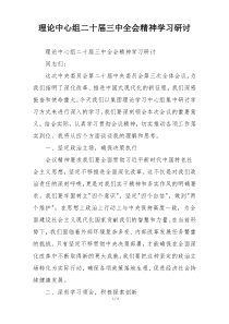 理论中心组二十届三中全会精神学习研讨