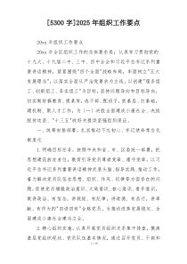 [5300字]2025年组织工作要点
