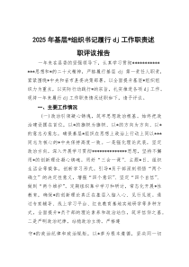 2026年基层党组织书记履行党建工作职责述职评议报告