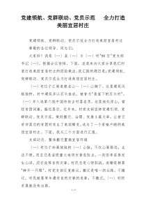 党建领航、党群联动、党员示范   全力打造美丽宜居村庄