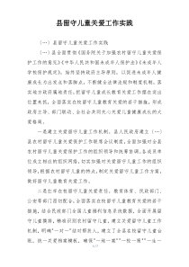 县留守儿童关爱工作实践
