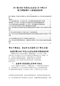 2026年度专题民主生活会（五个带头）自我剖析检查材料