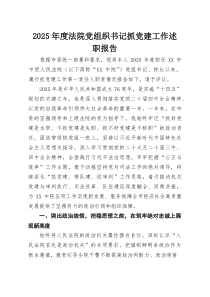 2026年度法院党组织书记抓党建工作述职报告